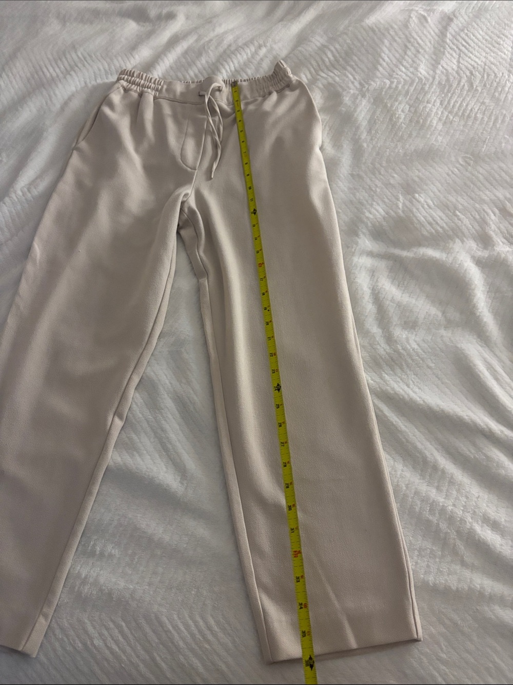 Zara Cream Drawstring Track Pants - Picture 4 of 4